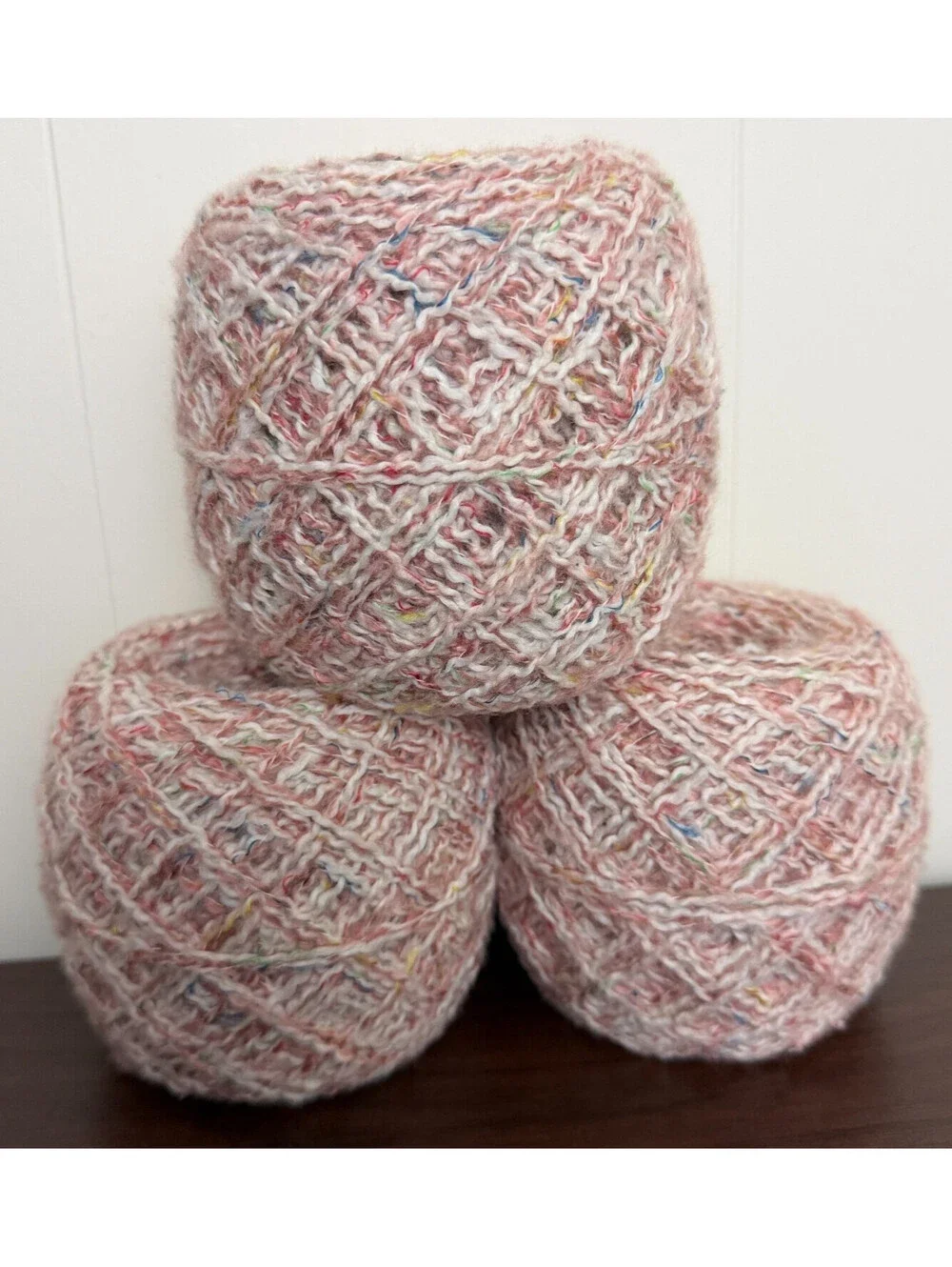 Reclaimed Cotton Blend DK Yarn – 962 Yards 420g – Pink Cream (3 Cakes)